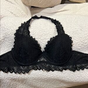 Pink Black Lace Bralette